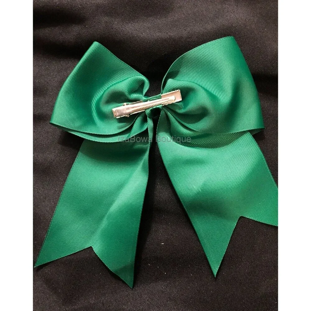 Emerald Green Solid Cheer Bow 5B2839 Handmade NWT Boutique